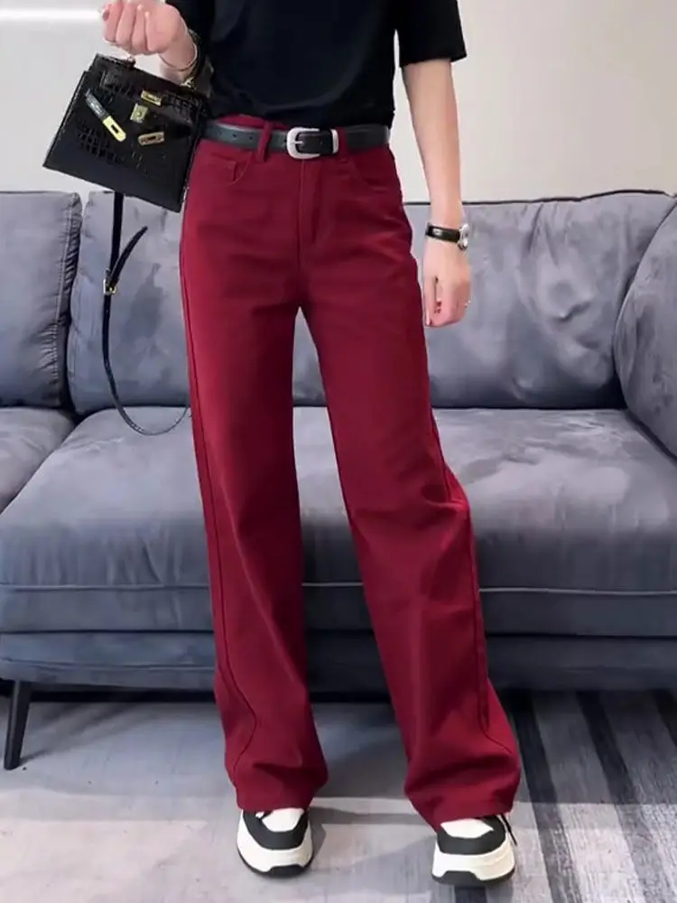 

Черные джинсы женские, качественный текстурный материал, удобный, прочный, износостойкий, против морщин, прочный, тяжелый, на всю ногу, палаццо