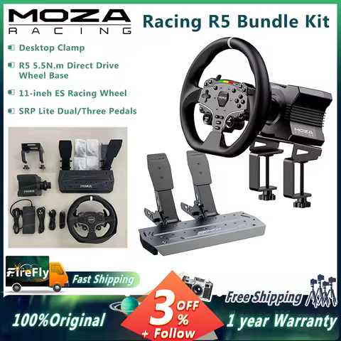 MOZA Racing R5 Bundle Kit simulateur de course volant de jeu volant de jeu pédale de pression support d'équipement complet - AliExpress 44