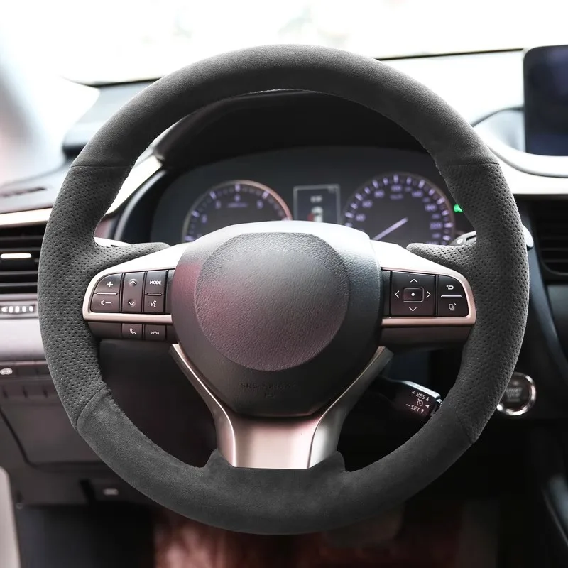 

Braid Suede Leather Car Steering Wheel Cover For Lexus CT200 IS200t IS250 IS300 IS350 NX200 NX200t NX300 RC200 Car Accessories