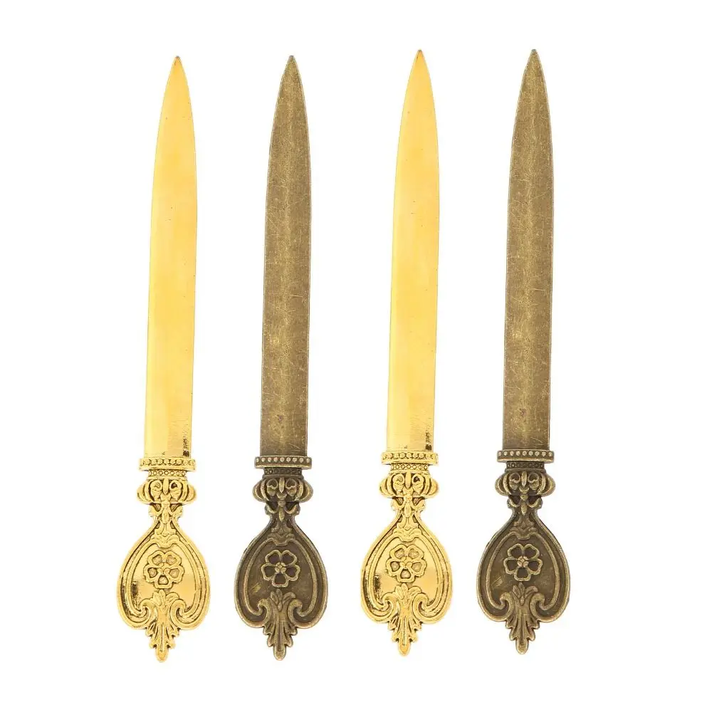 4 Pcs Durable Zinc Alloy Letter Openers Lightweight Retro Envelope Opener 12.8*1.9cm Gold Letter Opener Tool Office - view 5