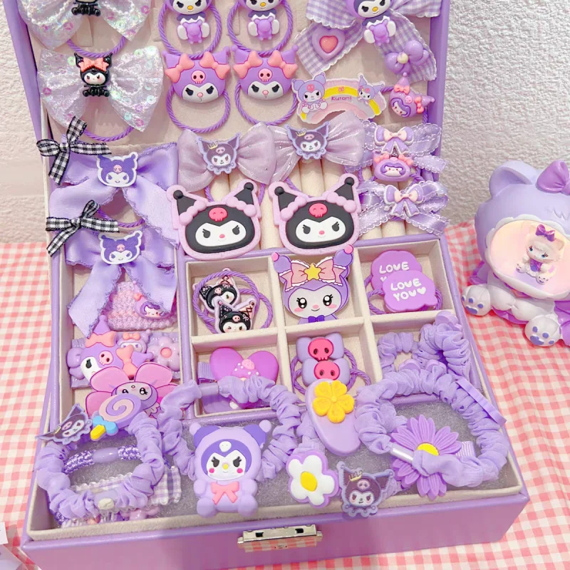 2024 New Sanrio Children'S Hair Accessories Set Birthday Gift Hair Clip Headwear Princess Cute Jewelry Box Children'S Day Gift