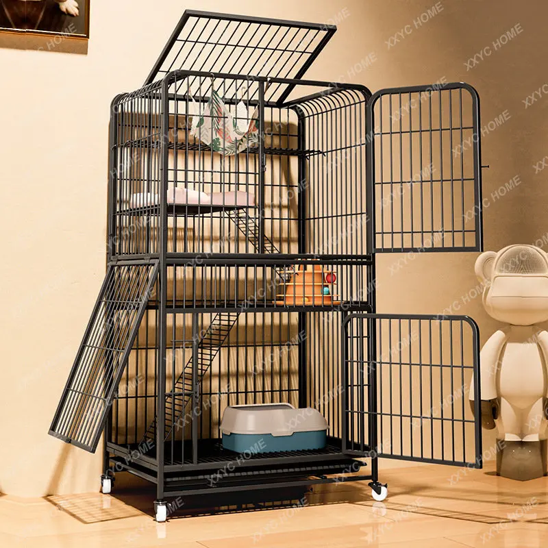 

Cat Cage Household Super Large Free Space Integrated Double-Layer Cat Nest