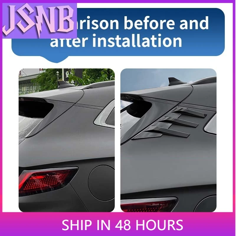 New 2Pcs Rear Window Louver Wind Blade Sticker Window Side Cover Rear Triangular Trim For Byd Song Plus Sealion 06 Dmi Ev 2020-2