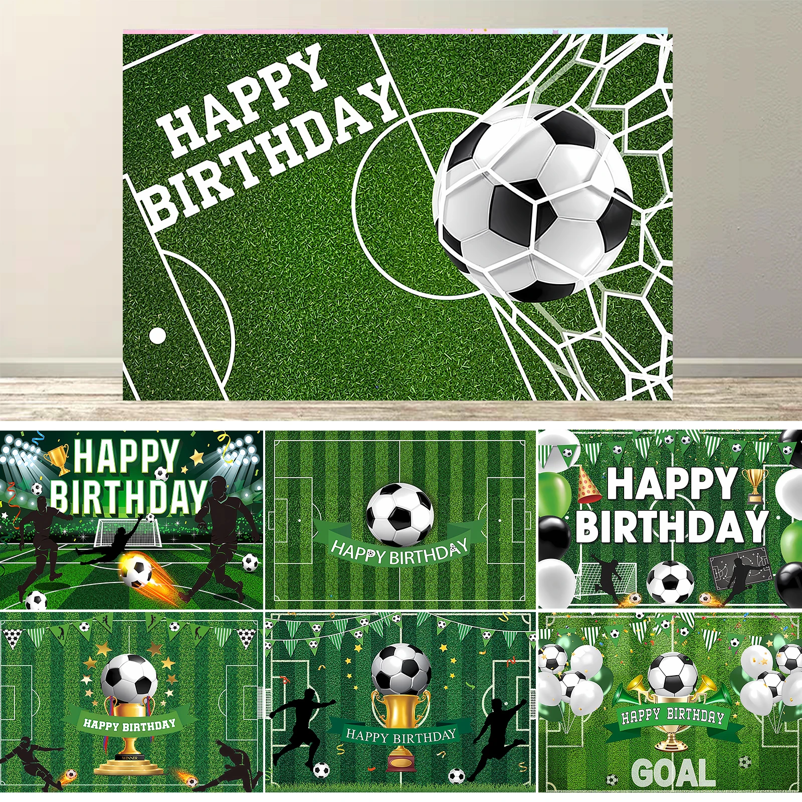 

Soccer Birthday Party Backdrop Football Soccer Theme Birthday Party Decorations Photo Booth Banner Props for Boys Kids