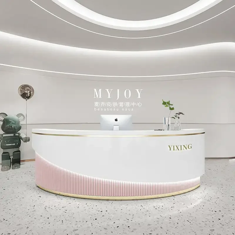 

Luxury White LED Reception Desk Beauty Salon For Hotel Spa Salon Office Furniture