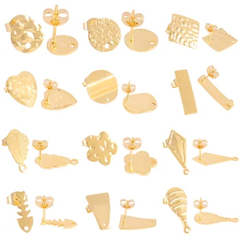 Boucles d'oreilles à clous en acier inoxydable 316L, 20 pièces, résultats géométriques polygonales, postes pour bricolage, accessoires de fabrication de bijoux