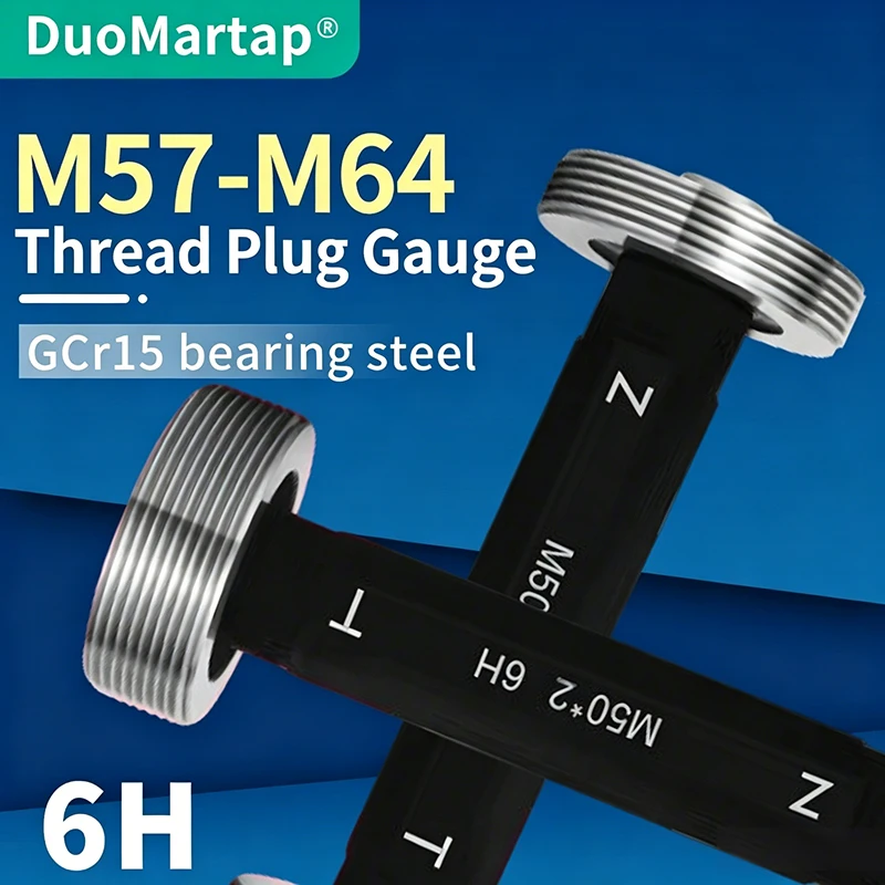 

DUOMartap 1PCS 6H M57-M64 Steel Mer-cury Gage Metric Fine Thread Plug Gauge High Quality wholesale Measure Tool