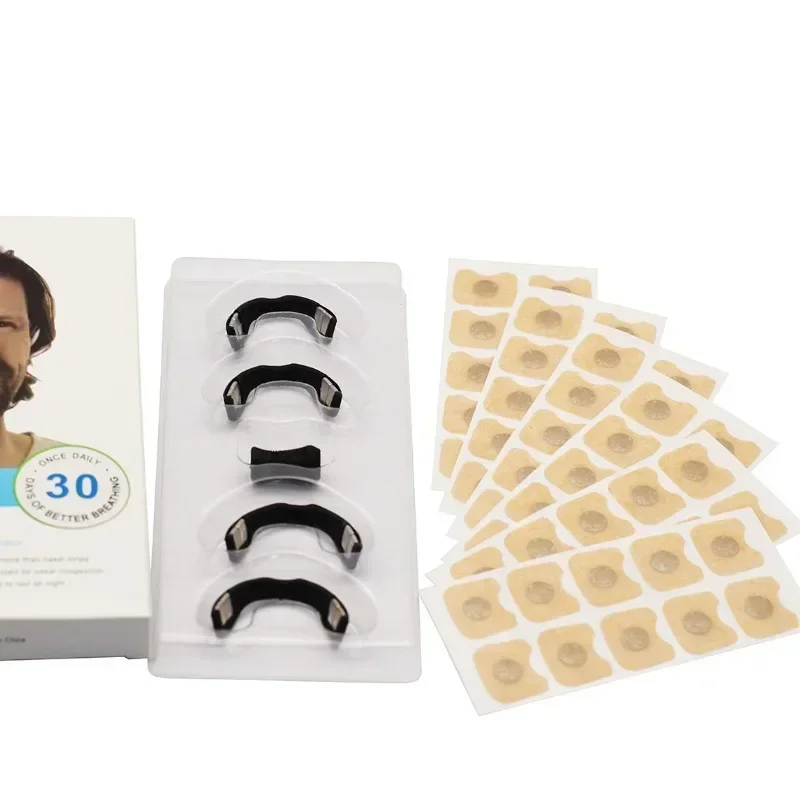 30Pairs Magnetic Nasal Strips Nasal Breathing Dilators Kits Increase Air Intake Improve Sleeping Reduce Snoring for Nighttime