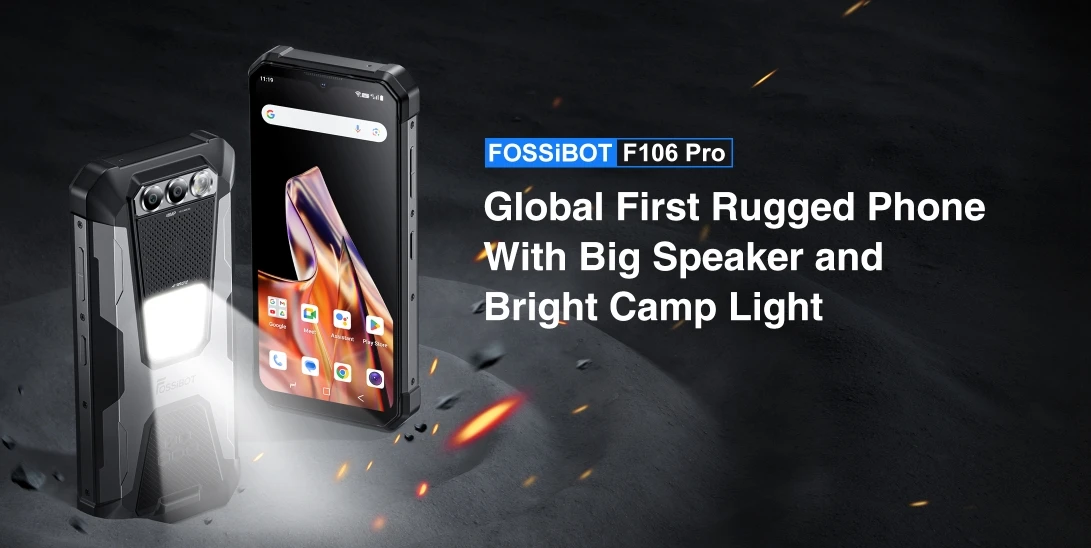 Fossibot F106 PRO CPU MT6769CZ 120Hz 6.58 inches 12000mAh large battery with camping light 4G three proof phone 8GB RAM 64GB ROM