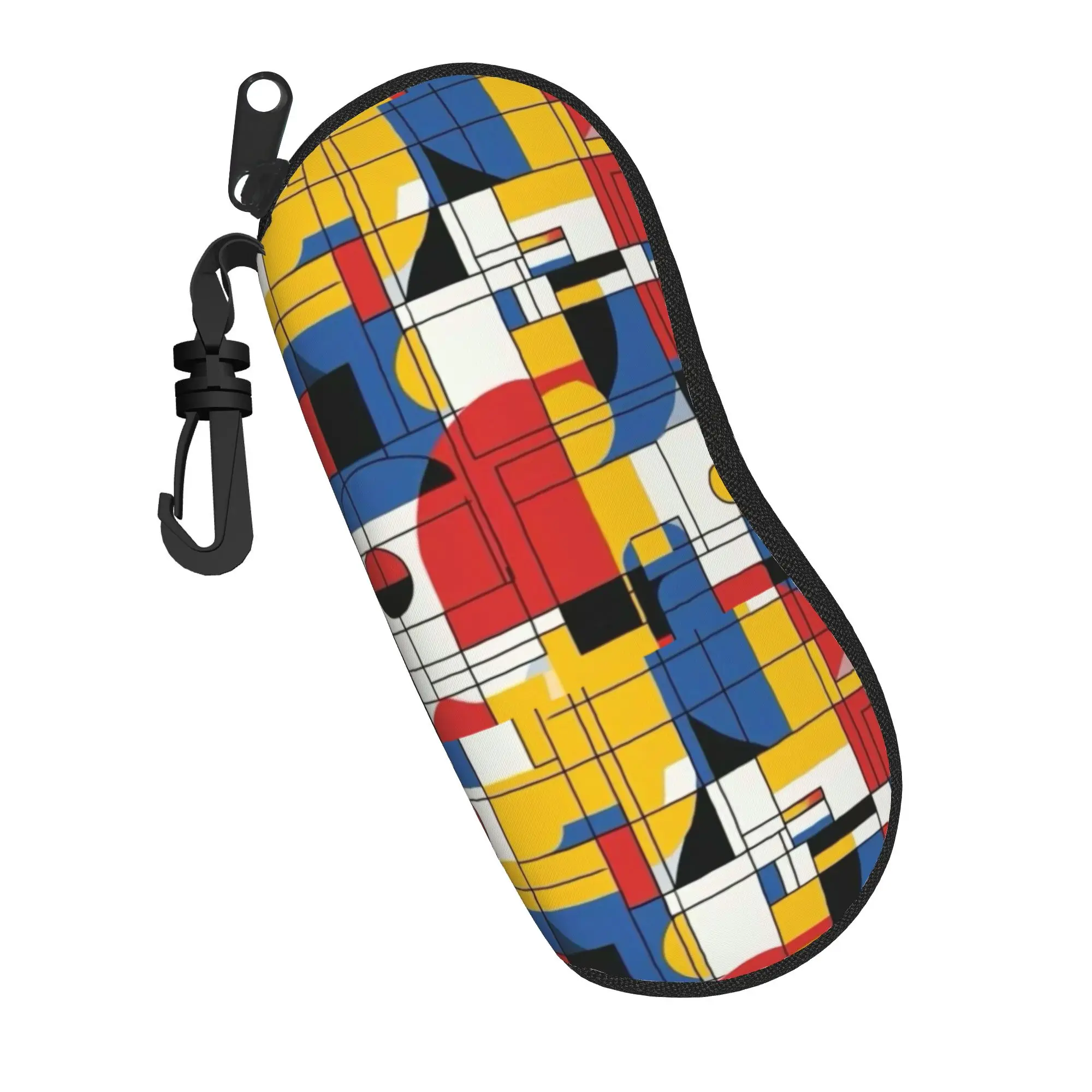 Piet Mondrian De Stijl Glasses Case Unisex Convenient Zipper  Sunglasses Protector Vintage Sunglasses Box