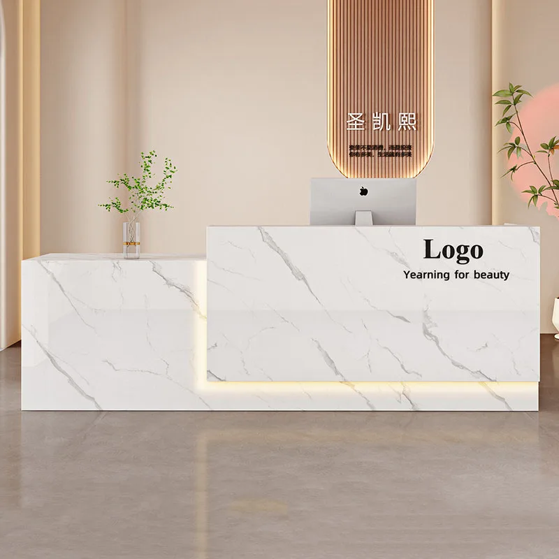 

Long Company Reception Desks Design Display Hotel Restaurant Modern Shop Reception Desks Beauty Mostrador Commercial Furniture