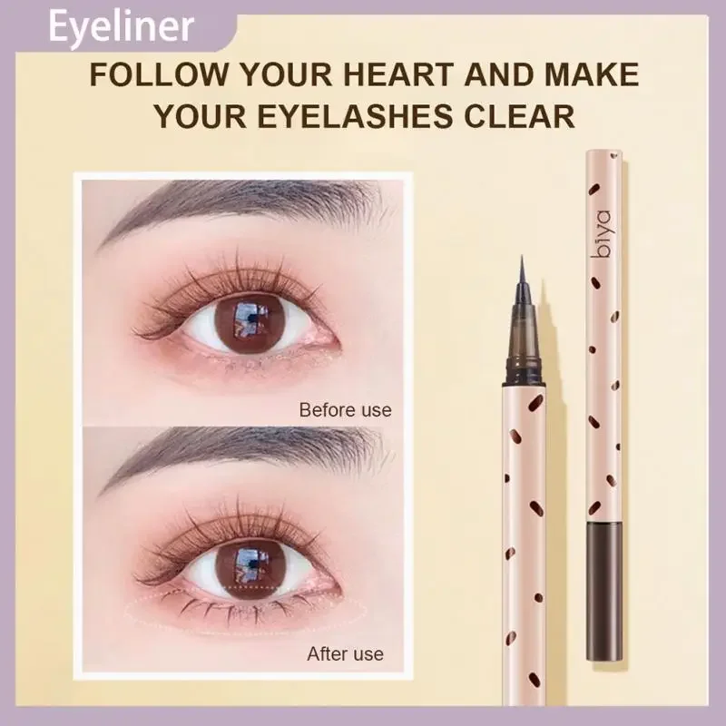 Biya Lying Silkworm Eyeliner Pen Ultra-fine Eyelash Pencil Waterproof Liquid Eyes Makeup Pencil Smooth Quick-drying Cosmetics