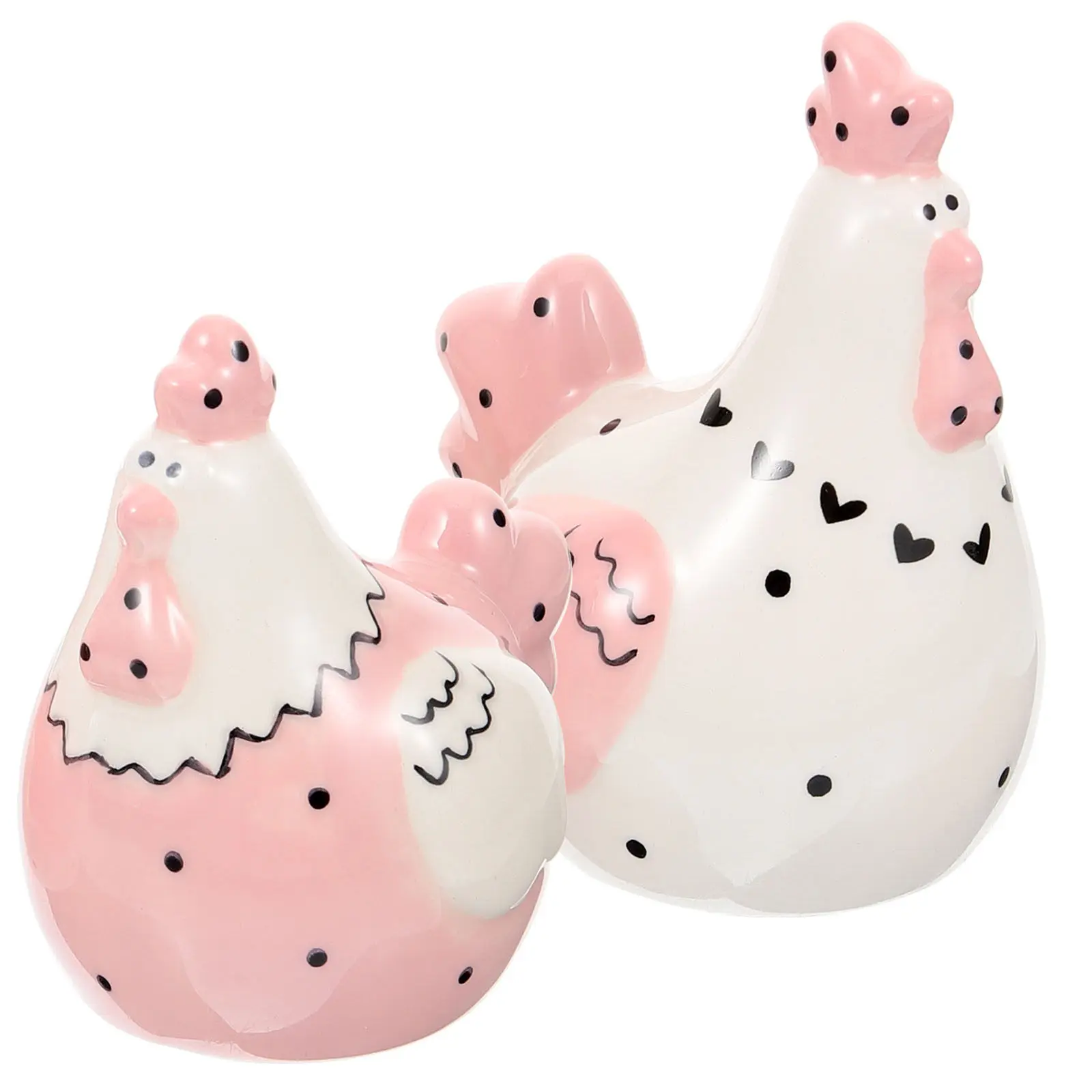 

2Pcs Small Chicken Shape Ceramic Seasoning Bottles Salt and Pepper Shakers Kitchen Spice Jars Leak-Proof Easy Clean Condiment