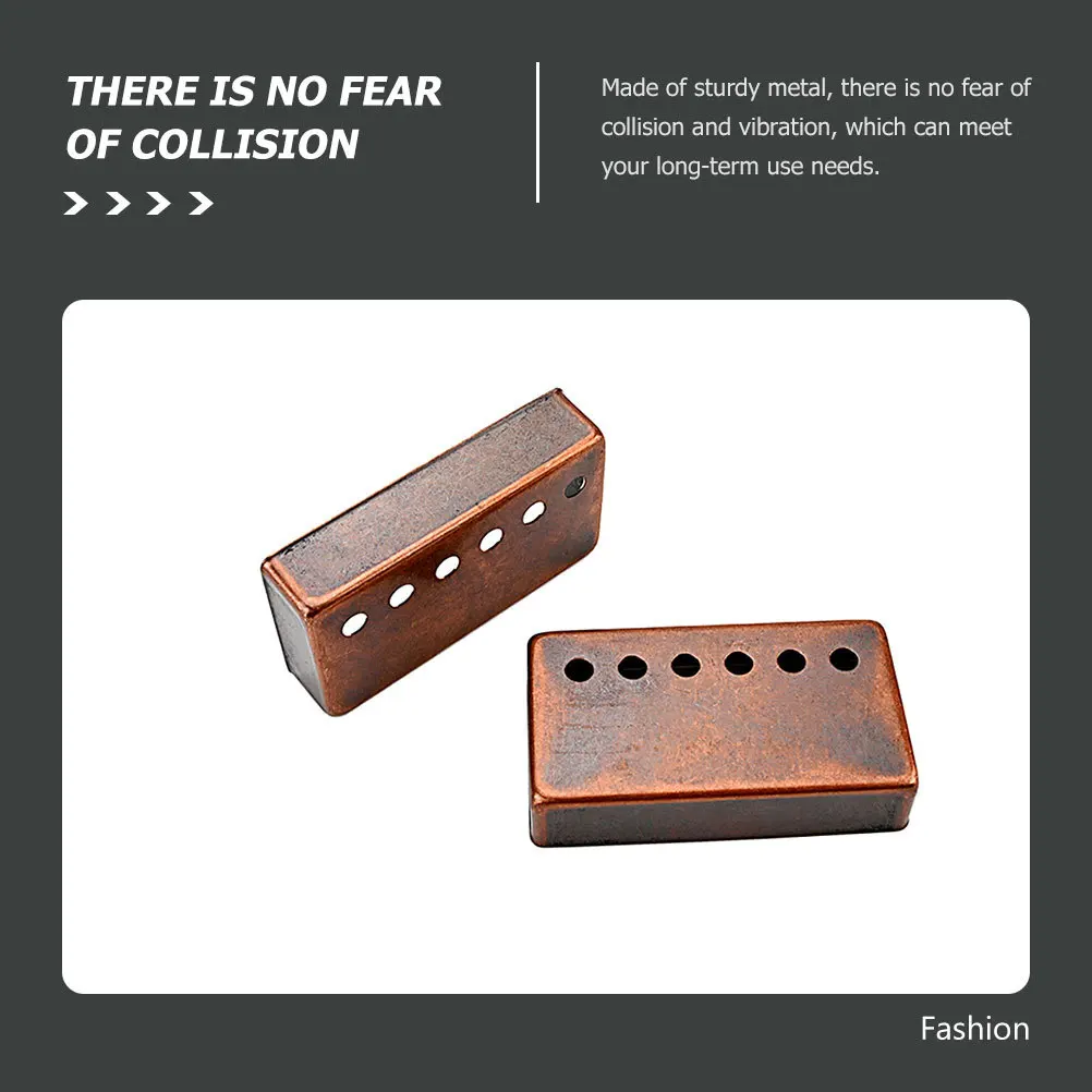 

2Pcs Wearable Metal Cover for Guitar Pickups Shockproof and Vibration Resistant Guitar Pickup Cover Pickup Protector