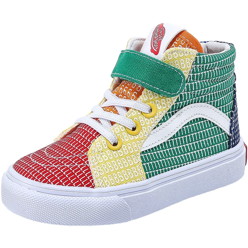 2207 Spring and Autumn Colored Breathable Children\'s Canvas Shoes Fashion Versatile Board Shoes Korean Edition Children\'s Shoes