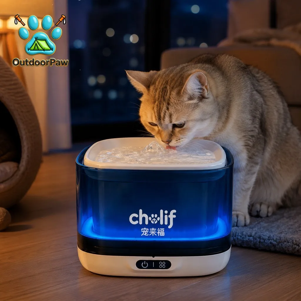 Ambient light pet water dispenser 2.5L silent night lighting UVC sterilization cat water dispenser factory wholesale