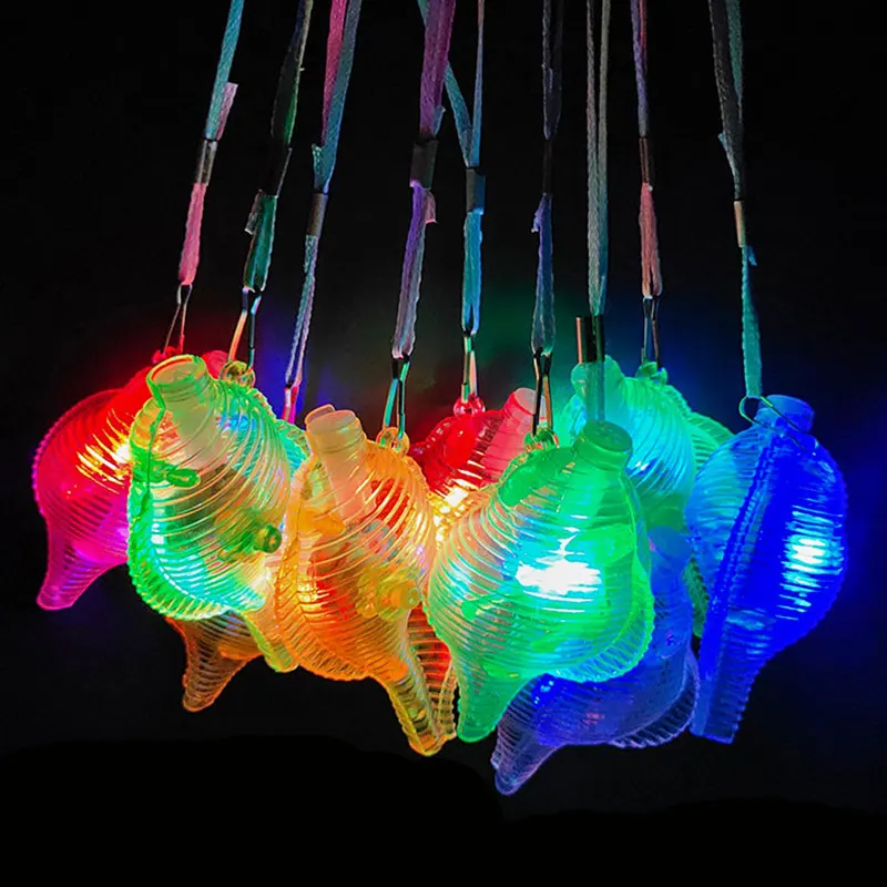 12pcs LED Luminous Conch Whistle Light Up Flashing Conch Whistle Kids Conch Whistle Glowing Conch Whistle Children\'s Toys Gift