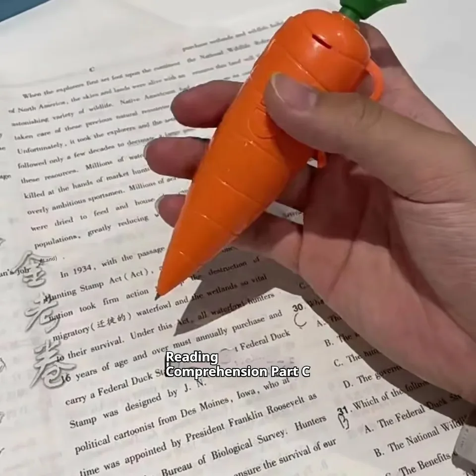 Set De 3 Bolígrafos Zanahoria 2 En 1: Escritura + Grabación De Voz - Kawaii Y Divertido Para Niños, Regreso A Clases, Regalos Escolares Con Clip