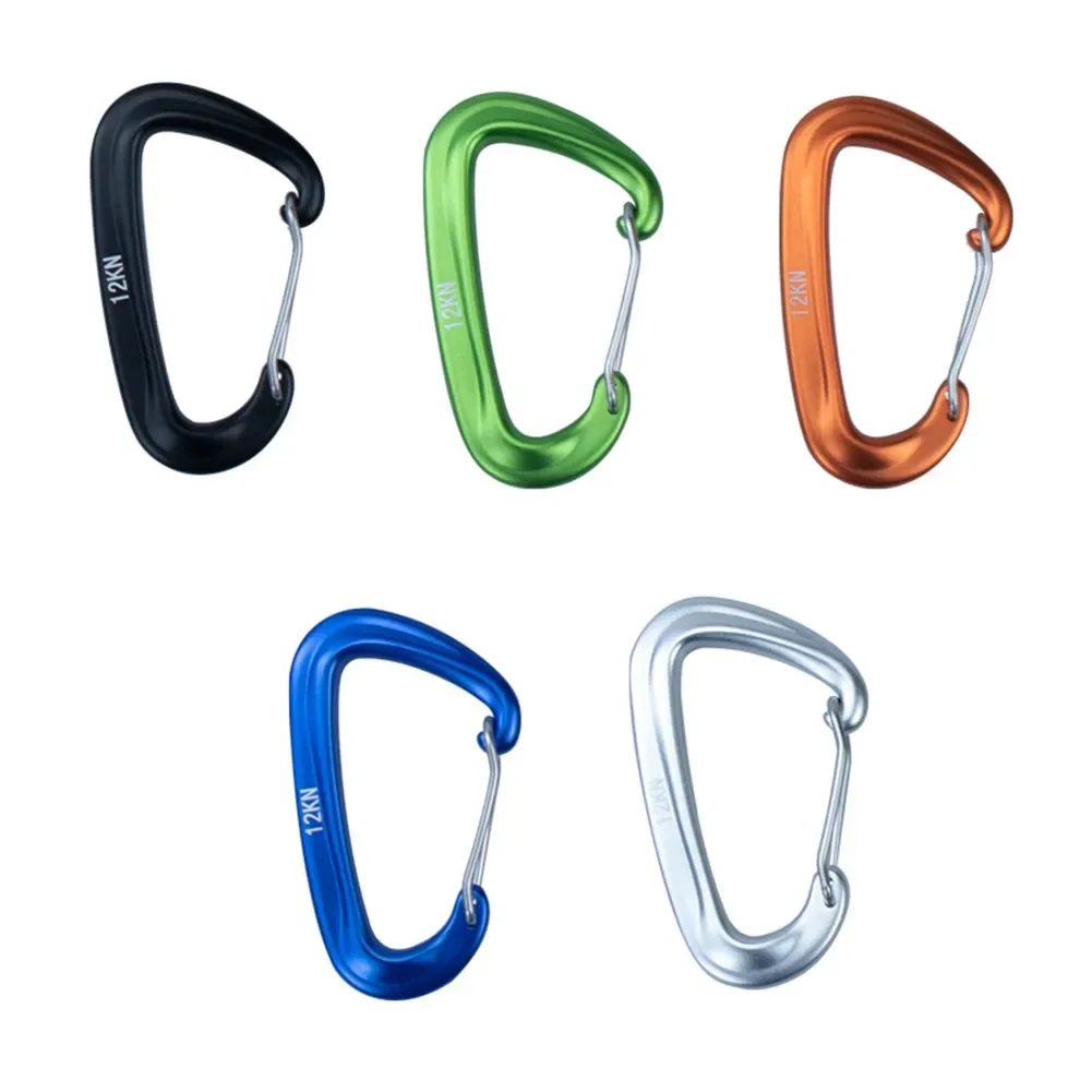 Carabiner D Shape Clip Hook Portable For Climbing Snap Clip 12KN Aluminium Backpack Hook Carabiner For Climbing