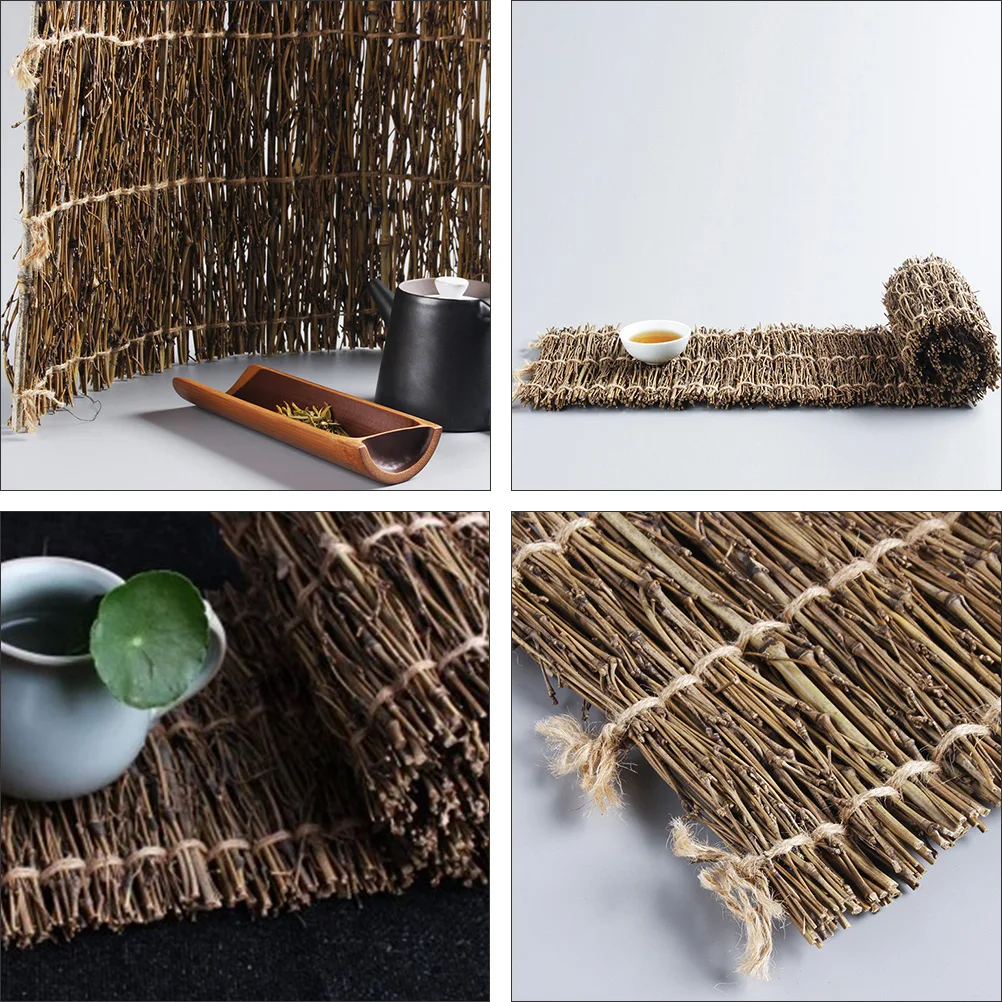 

Rustic Photo Props Bamboo Branch Background Place Mats for Table Woven Tea Cushion