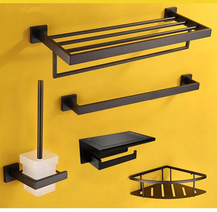Metal Golden Brass Toilet Accessory Set Bathroom Fittings Sanitary Wall Mount Bath Hardware Set