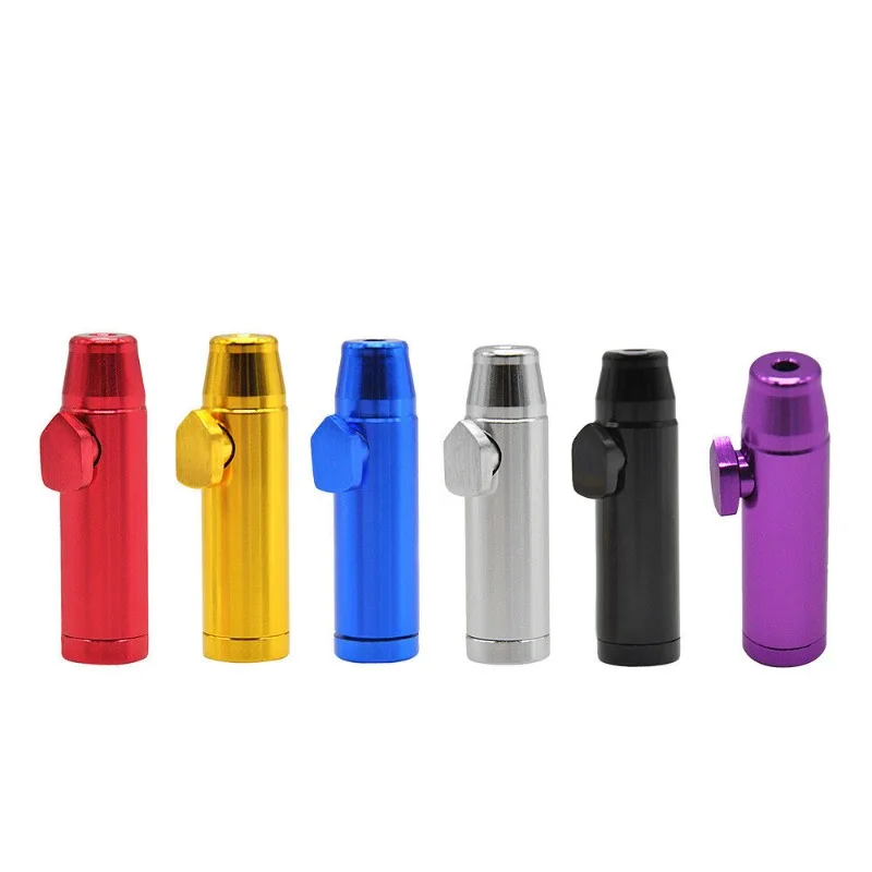 53mm Flat head Bullet shape Portable Snuff bottle Portable Metal tube Sealed washable mini High Quality snuff pipe Men Gift
