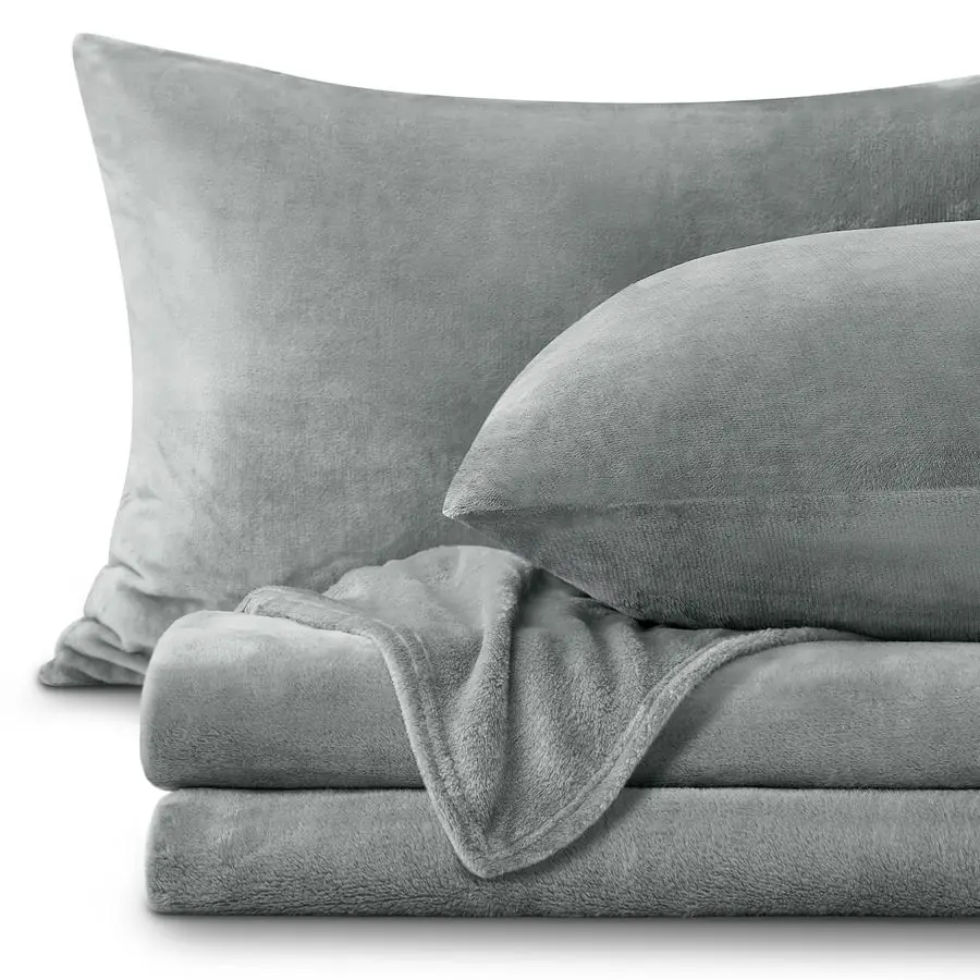 

Fleece Sheets Queen Size Bed Set, Super Soft and Warm Fuzzy Plush Queen Sheet Set 4 Piece for Winter Gift amp Decor , Includes 1