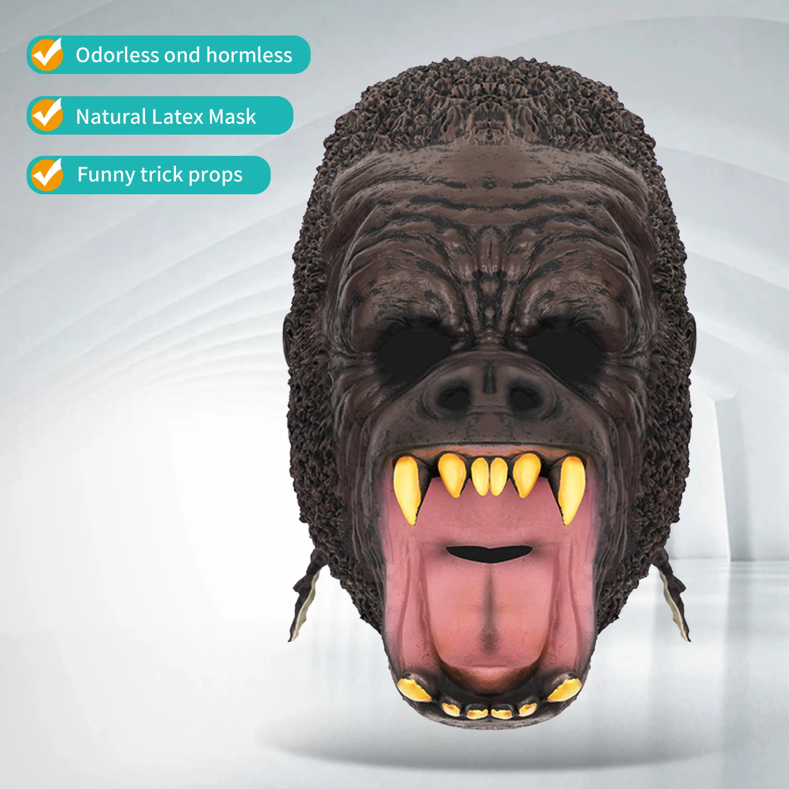 

Маска гориллы из латекса, страшная маска животного для Хэллоуина и вечеринок