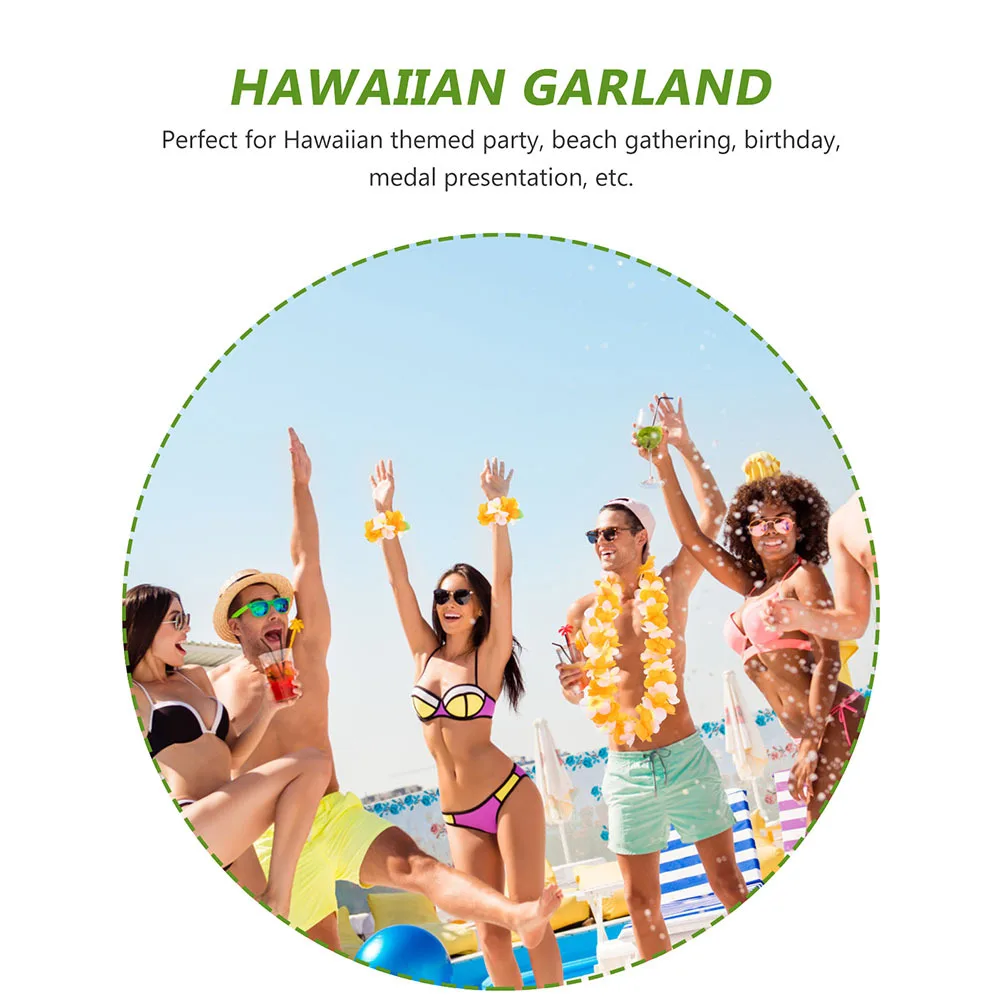 

1Set Hawaii Kit Premium Cloth Flower Bracelets Reusable Party Supplies for Holiday Photography Celebration Hawaii
