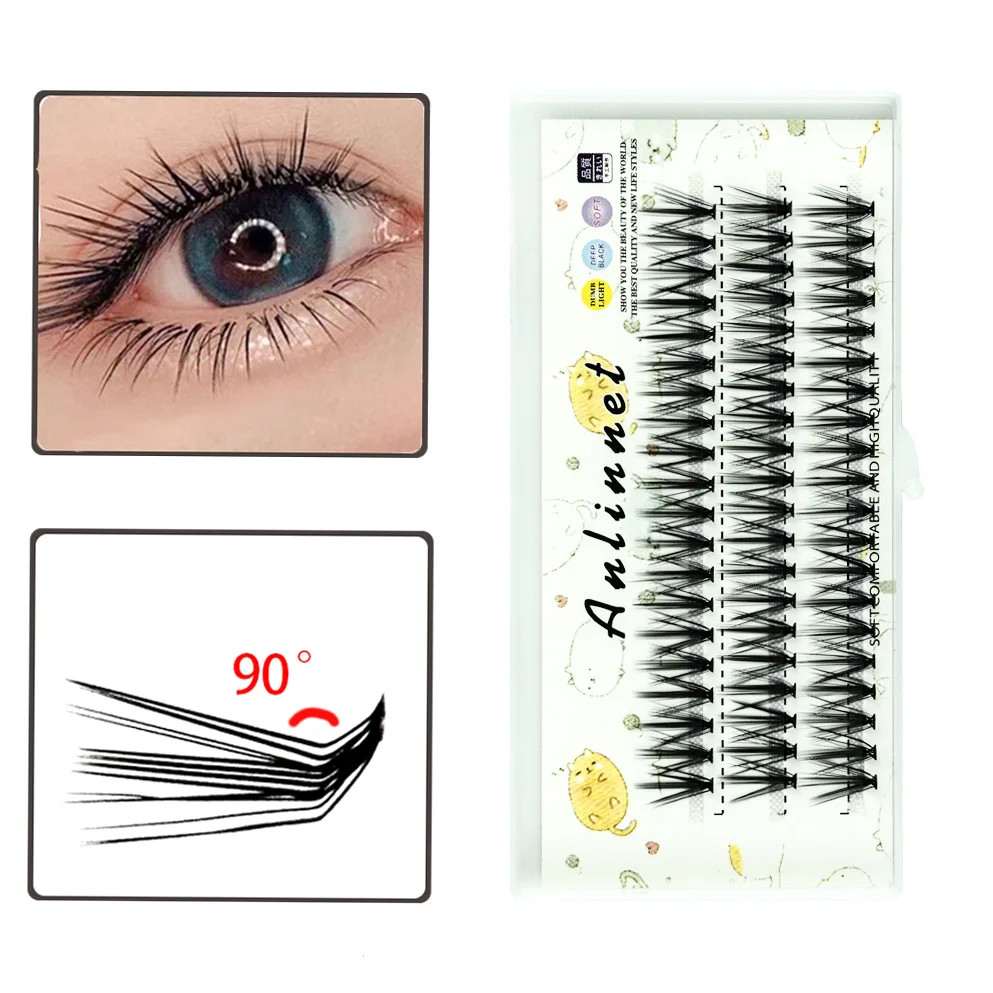 10d/20d/30d l-tipo cluster extensão de cílios 3d natural russo individual cílios cachos 1 caixa/60 pacote ferramenta de maquiagem cílios