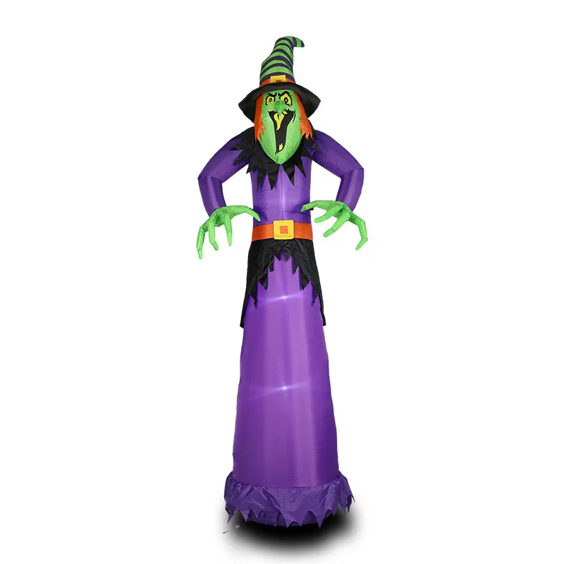 

Halloween Inflatable Green Face Witch Airmodel Yard Ornament Horror Atmosphere Ghost White Ghost Glow Witch