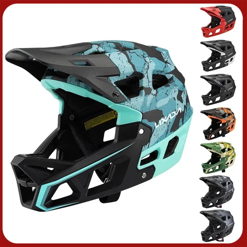 Casco MTB de cara completa para adultos de carreras de descenso con 31 rejillas de ventilación y visera ajustable, equipo de ciclismo de seguridad para bicicleta de montaña para hombres y mujeres