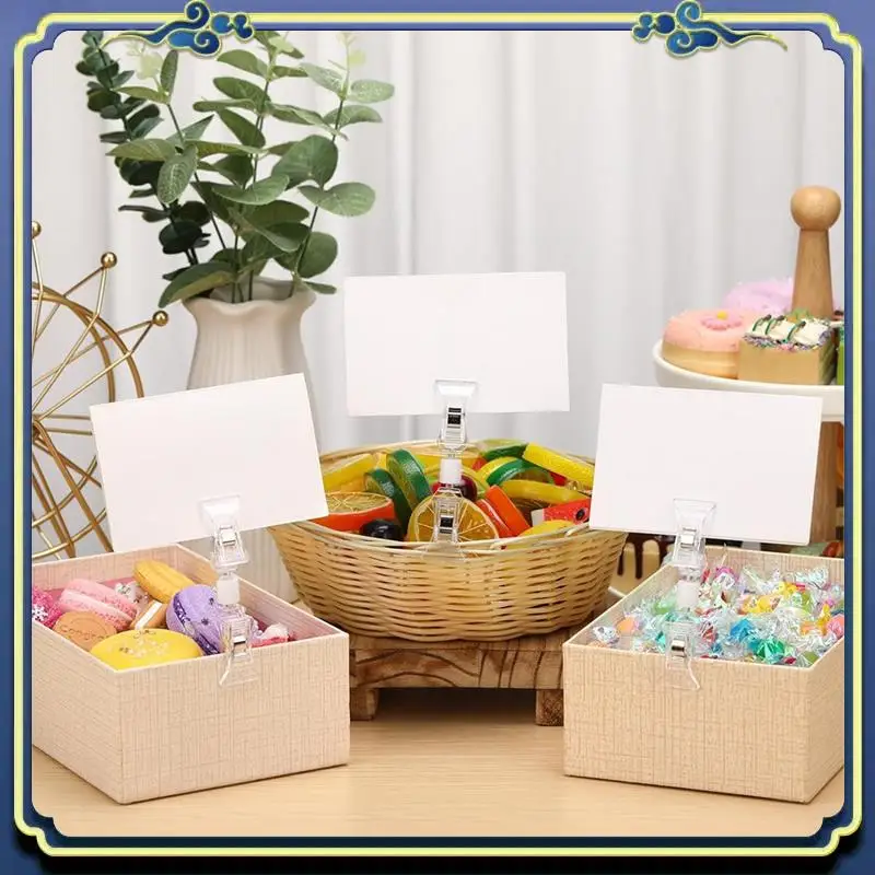 Portable 50 Pcs Double Sided Sign Clips Sign Display Mini Clip On Sign Holder Plastic Tag Clip