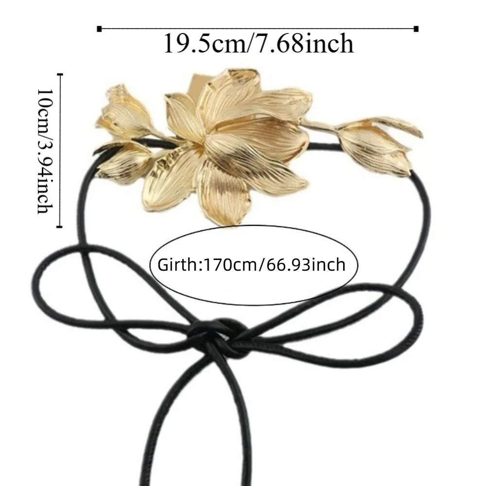 أزياء قابل للتعديل الذهبي توليب حزام سبيكة خمر زهرة معدنية الخصر سلسلة بو الجينز ديكور مبالغ فيها حزام الطرف