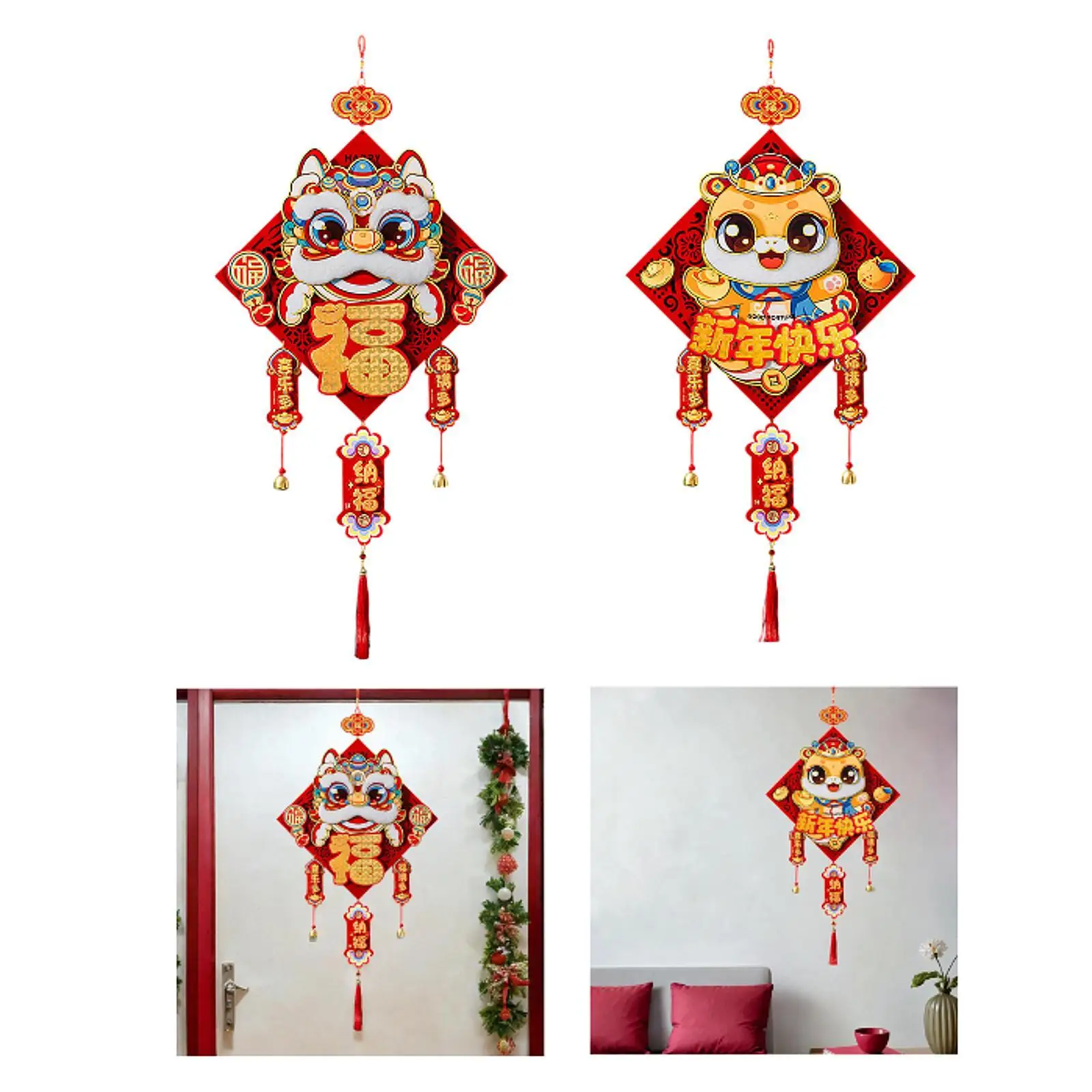 Chinese Snake New Year Hanging Decor 39x103cm for Various Occasions