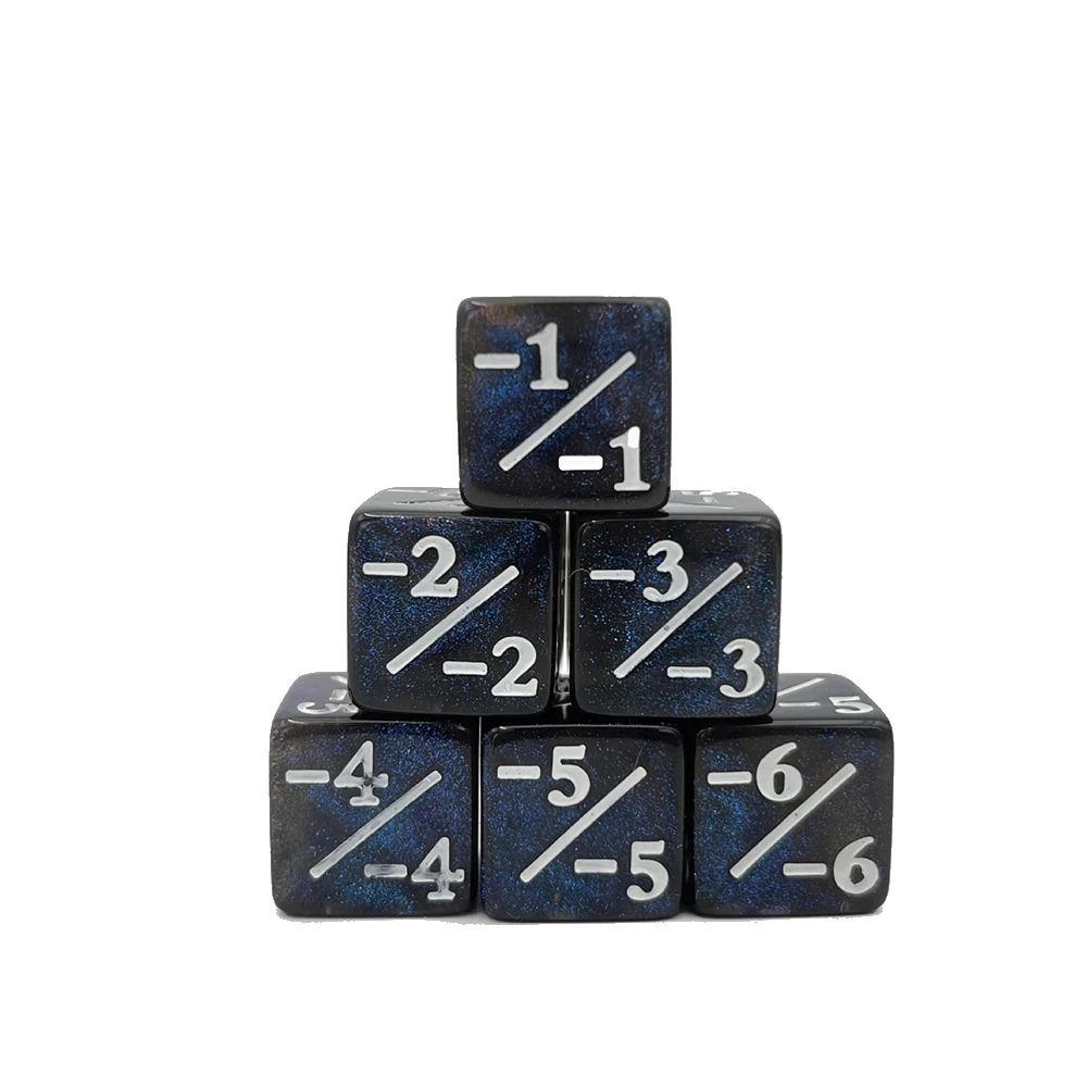 Conjunto de 6 Dados MTG DND para Dungeons and Dragons e Magic the Gathering, Dados D6, Cubos de Osso, Dados de Contagem, Dados de Vida, Acessórios