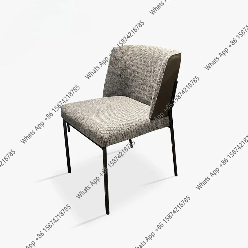 X32 Italian Leather Cloth Color Matching Dining Chair Simple Modern Light Luxury High-end Cotton And Linen Negotiation Desk Chai