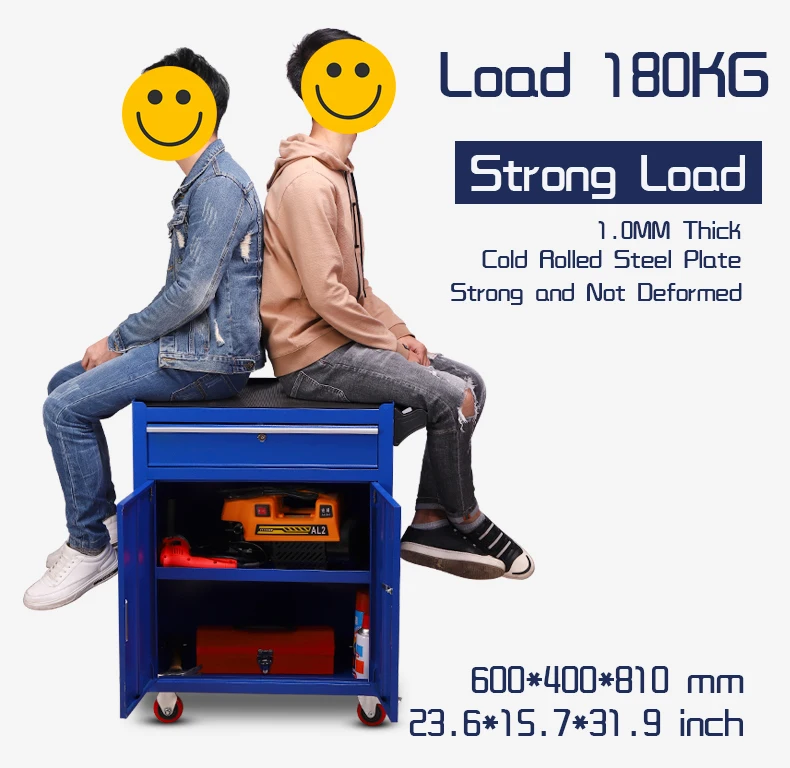 SMILE Mechanic Metal Mobile Work Bench Tool Cabinet Storage Toolbox Roller Cabinet Trolley Toolboxes and Storage Cabinets