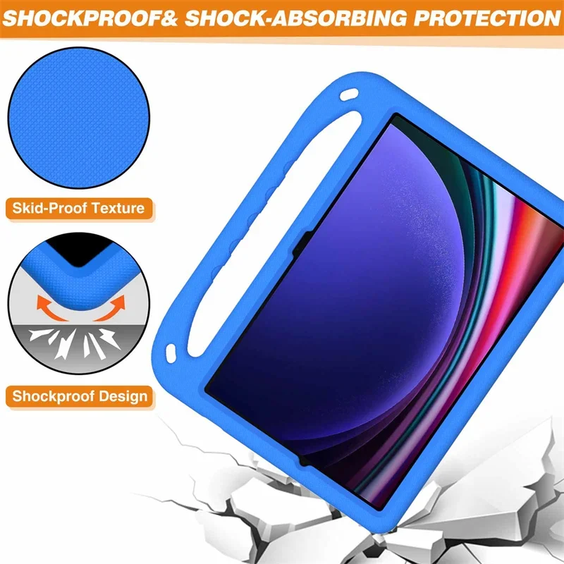 Kids Case For Samsung Galaxy Tab S10 Plus 12.4 inch SM-X820 SM-X826B 2024 Case S7FE S8 S9 Plus 12.4 EVA Shockproof Stand Cover