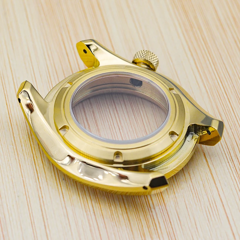 Gold SPB185 Watch Cases With Watch Band Bezel Insert Transparent Watch Back Cover Fit Seiko NH36 NH35 Movements Watch Repair