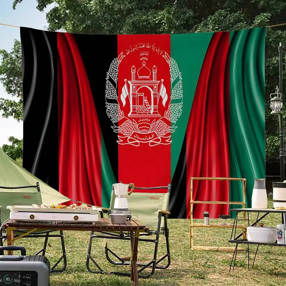 Afghan Afghanistan Flag Anmie Creative Pattern Hanging Flag Polyester Printed Banner Hand Pulled Flag