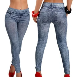 2023 nowych seksownych kobiet Denim Snowflake Skinny spodnie rozciągliwe moda miękkie rajstopy legginsy czarny i niebieski kobieta dżinsy