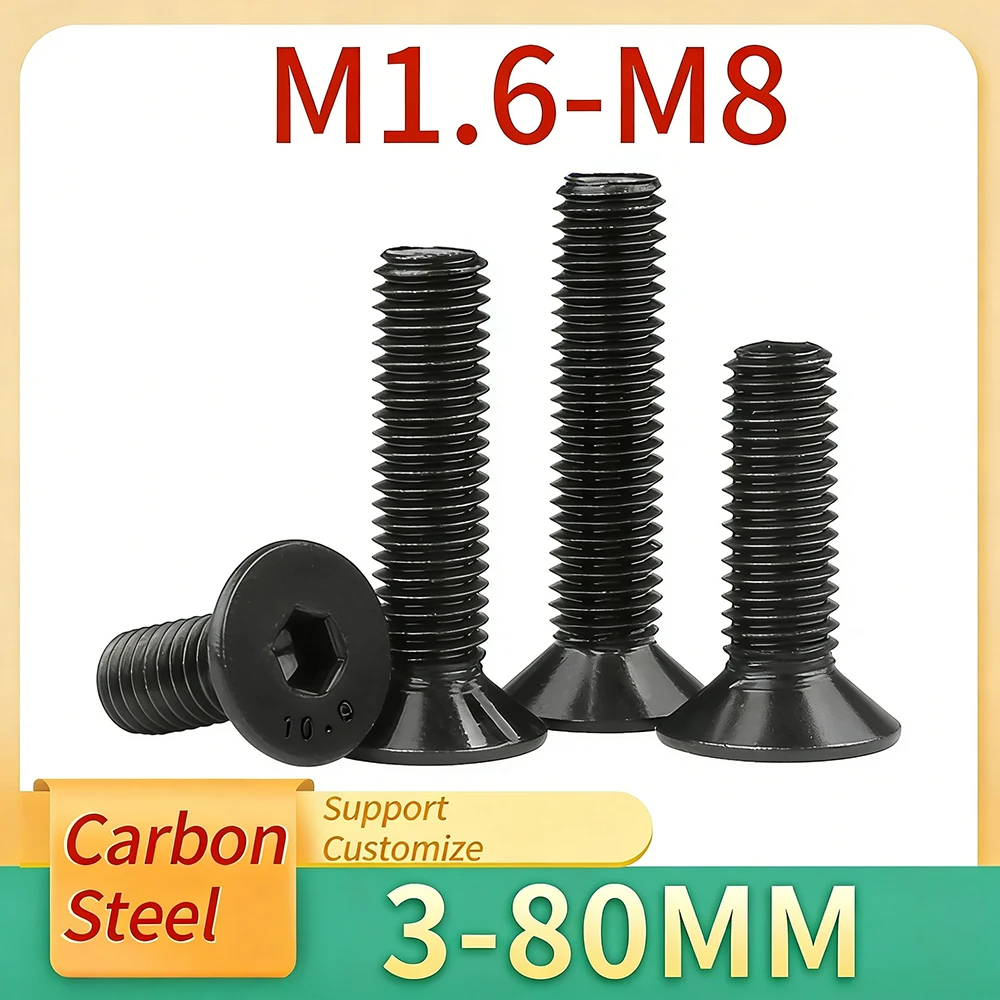 

Черные винты M1.6-M8 с шестигранной головкой DIN7991 10.9