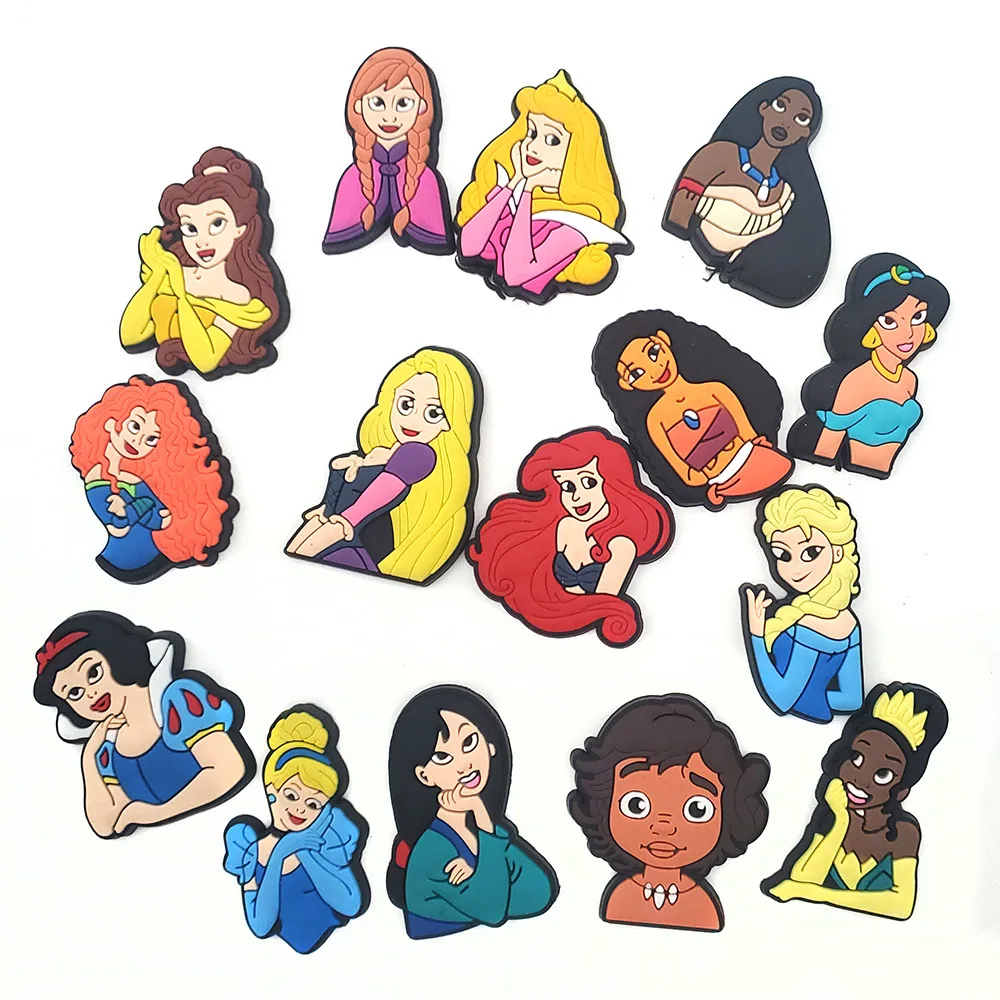 

15pcs Snow Princess Shoe Charms Shoe Accessories For Crocs Cute 3D Diy Fashion Heart Bow And Musical Notes Footwear Accessories