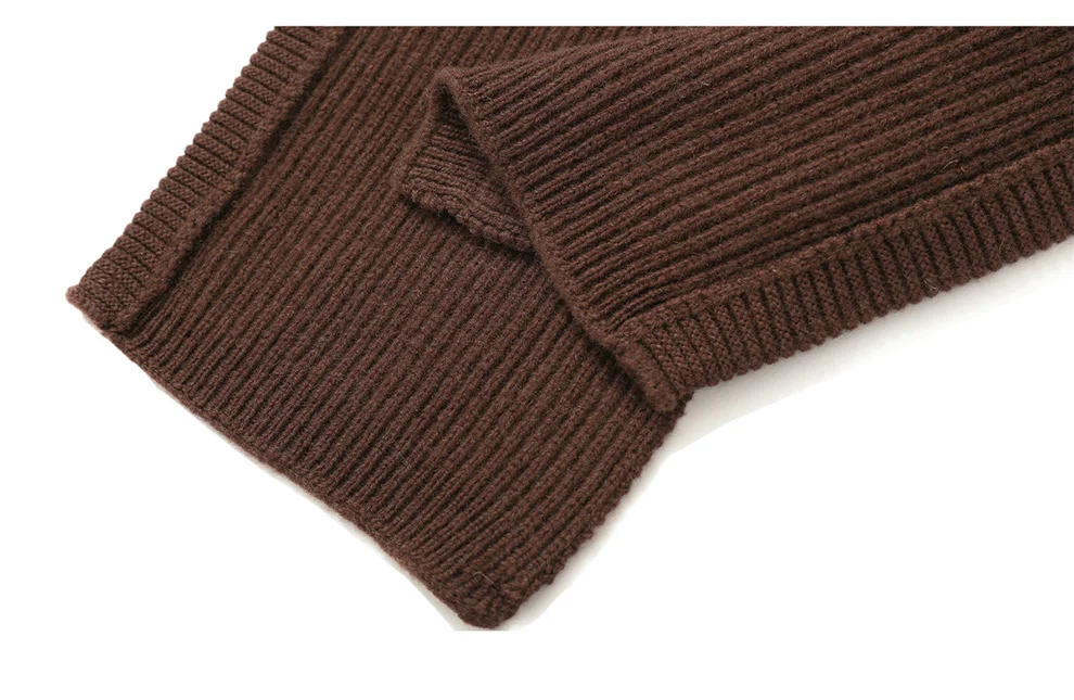 Autumn Winter Thickened One-Piece Scarf Hat 100% Merino Wool Knitted Frostproof Neck Protection Integrated Scarf Hat