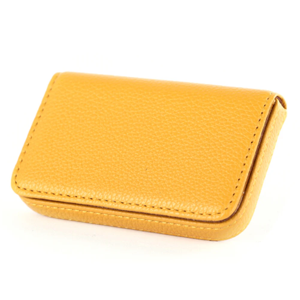 PU Leather Card Case Solid Color Card Holder Business Large Capacity Name Cards Holder Card Candy Color Package Free Shipping