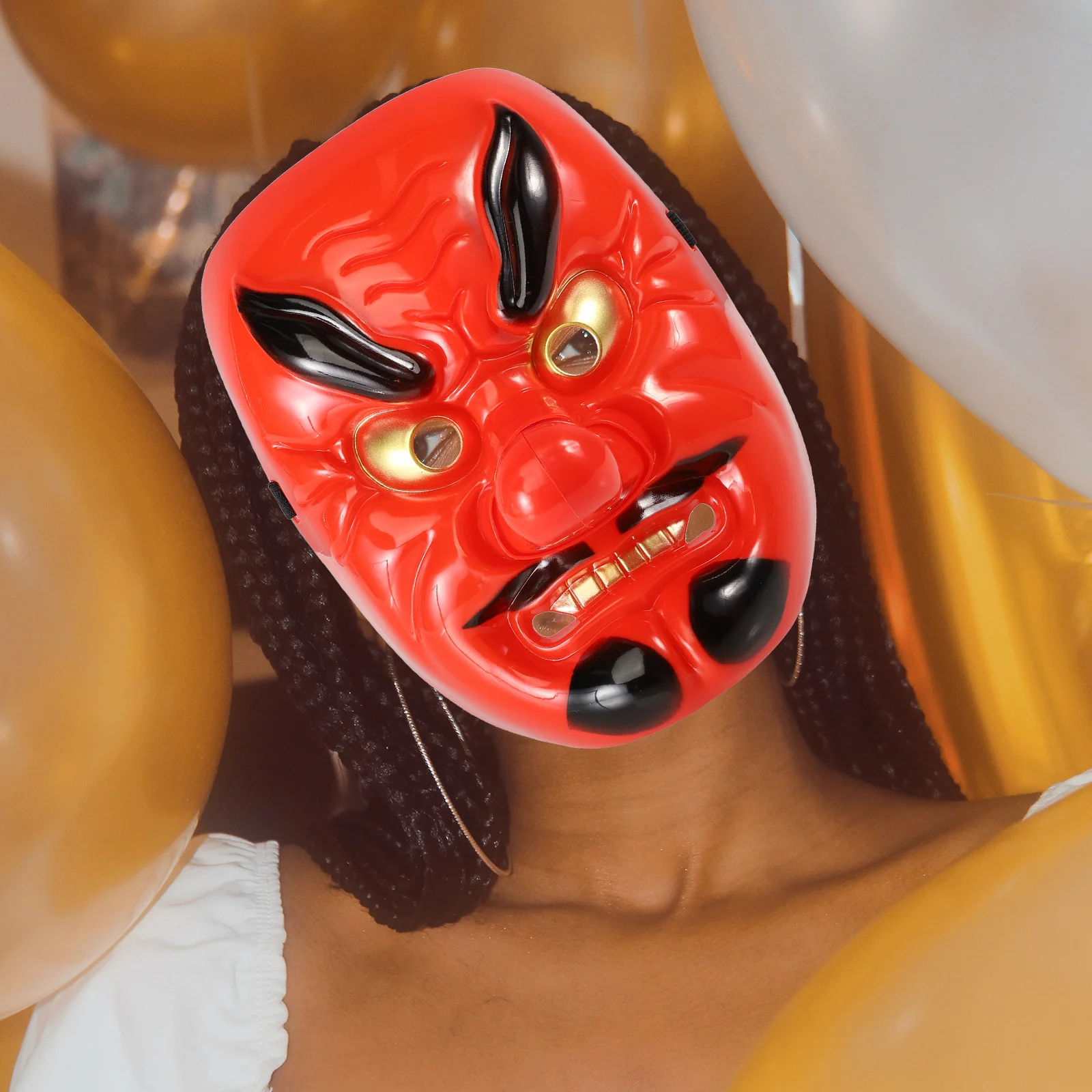 หน้ากากเทียนกูสีแดง หน้ากากสยองขวัญ สำหรับงานคอสเพลย์ ปาร์ตี้ แต่งกายแฟนซี แกล้งเพื่อน การแสดง ชุดแฟนซี หน้ากากเต้นรำสร้างสรรค์