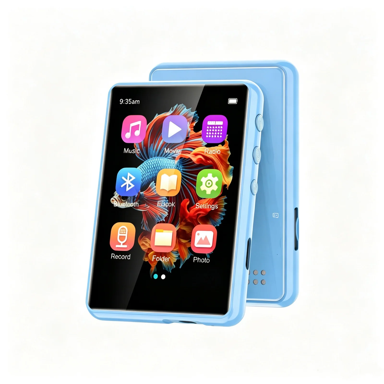 Lettore MP3 da 64GB con Bluetooth 5.3, Schermo Touch, Riproduttore Musicale HiFi, Radio FM, Registratore Vocale, Audio Portatile, Supporto per Scheda