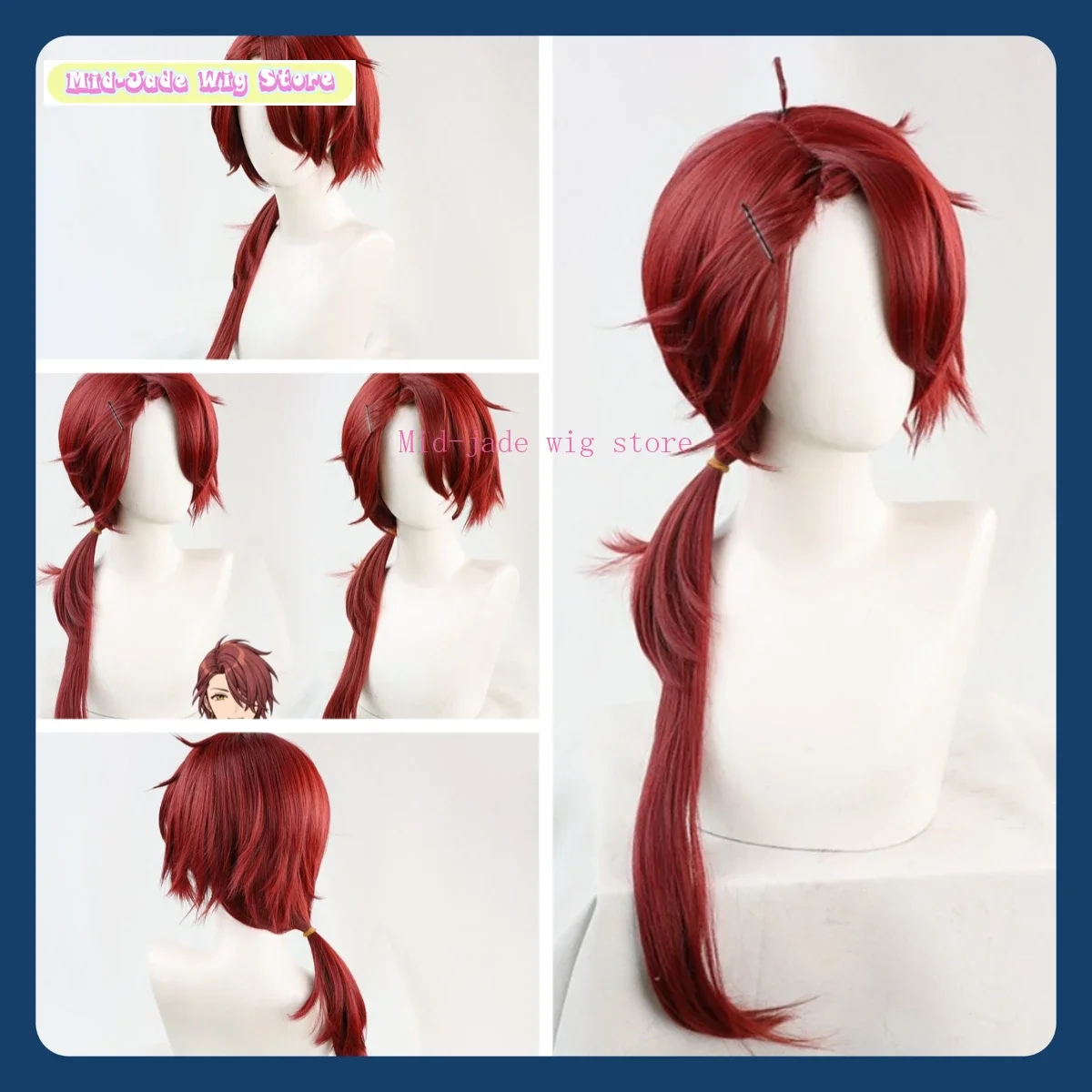 Witch's Contract Cain Cosplay Wig Anime Cosplay Party Costume Props Synthetic Heat Resistant Wig Mid-jade Wig Store