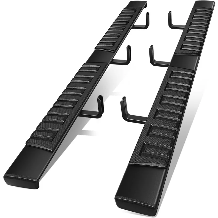 6 لوحات تشغيل للشاحنة 2005-2024 Nissan Frontier Crew Cab خطوات جانبية من الألومنيوم مع لمسة نهائية محسنة مطلية بمسحوق أسود #1